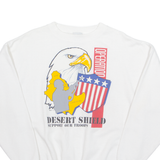 AMERICA'S FINEST Desert Island Support Our Troops Mens Sweatshirt White 90s USA XL
