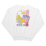 AMERICA'S FINEST Desert Island Support Our Troops Mens Sweatshirt White 90s USA XL