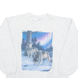 WON'S WEAR Wolf Womens Sweatshirt Grey L