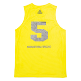 PEAK Basketball Mens Jersey Yellow Sleeveless V-Neck M
