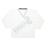 YVETTE Sharks Mens Jersey White Long Sleeve USA V-Neck XL