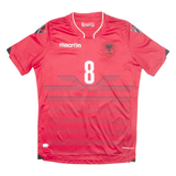 MACRON FSHf Mens Football Shirt T-Shirt Red V-Neck S