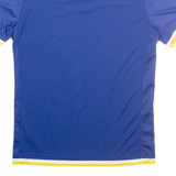 MACRON Hellas Verona Mens Football Shirt T-Shirt Blue Button Neck M
