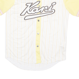 KARL KANI Button Up Womens Jersey White USA Button Neck M