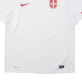 NIKE Serbia Mens Football Shirt T-Shirt White V-Neck M