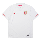 NIKE Serbia Mens Football Shirt T-Shirt White V-Neck M