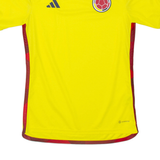 ADIDAS Slim Fit Columbia 2020 Home Mens Football Shirt T-Shirt Yellow V-Neck S