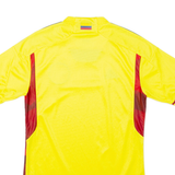 ADIDAS Slim Fit Columbia 2020 Home Mens Football Shirt T-Shirt Yellow V-Neck S
