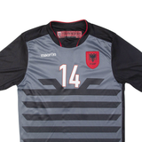 MACRON Albania 2021 Home Mens Football Shirt T-Shirt Black M