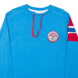 NEBULAS Drawstring Mens T-Shirt Blue Long Sleeve S
