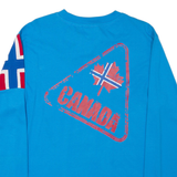 NEBULAS Drawstring Mens T-Shirt Blue Long Sleeve S
