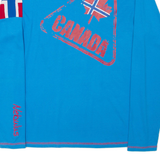 NEBULAS Drawstring Mens T-Shirt Blue Long Sleeve S