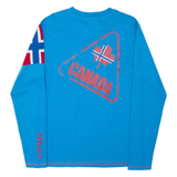 NEBULAS Drawstring Mens T-Shirt Blue Long Sleeve S
