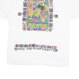 HANES BEEFY-T Save The Rainforest Mens T-Shirt White XL