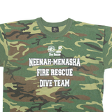 TEE SWING Fire Rescue Dive Team Womens T-Shirt Green 90s XL