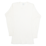 LONG JOHNS Womens T-Shirt White Long Sleeve XL