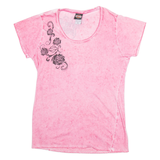 HARLEY DAVIDSON Flowers Womens T-Shirt Pink XL