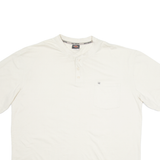 HARLEY DAVIDSON Mens T-Shirt Cream Button Neck 3XL