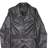 LAKELAND Womens Trench Coat Black Leather M