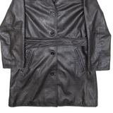 LAKELAND Womens Trench Coat Black Leather M