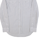 DIESEL Mens Shirt Grey Striped Long Sleeve S