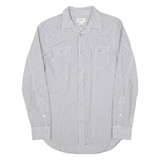 DIESEL Mens Shirt Grey Striped Long Sleeve S