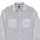 ARMANI JEANS Mens Shirt Grey Check Long Sleeve L