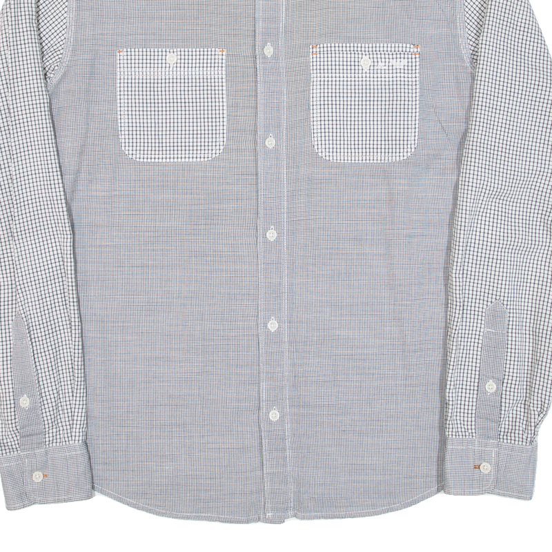 ARMANI JEANS Mens Shirt Grey Check Long Sleeve L