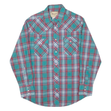 WRANGLER Mens Shirt Blue Check Long Sleeve M