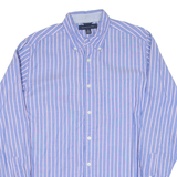 TOMMY HILFIGER Mens Shirt Blue Striped Long Sleeve S