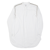 REPLAY Silver Tassel Womens Flannel Shirt White Long Sleeve M