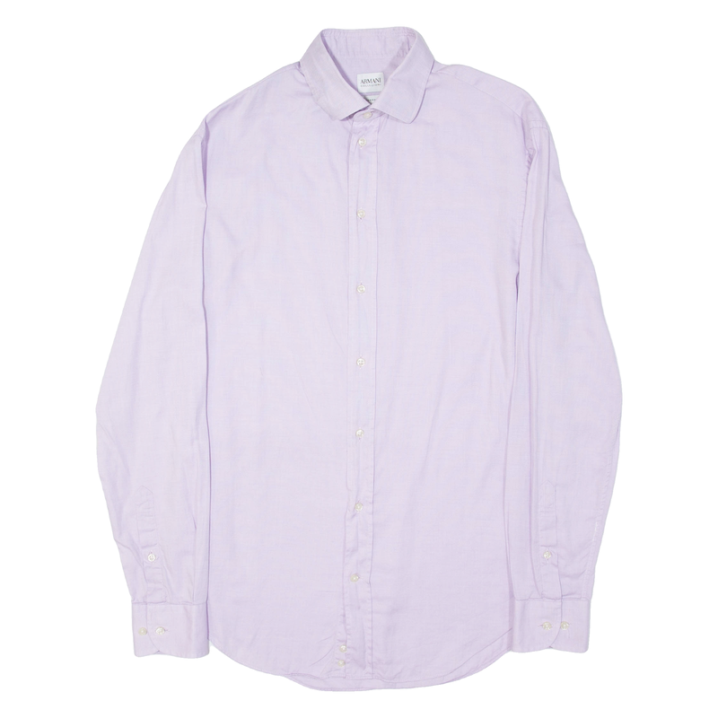 ARMANI COLLEZIONI Mens Flannel Shirt Purple Long Sleeve M