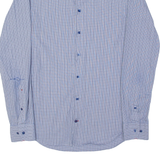 TOMMY HILFIGER Tailored Slim Fit Mens Shirt Blue Plaid Long Sleeve M