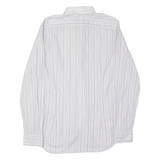 DIESEL Mens Flannel Shirt White Striped Long Sleeve M