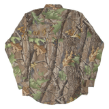REALTREE Mens Flannel Shirt Brown Nylon Camouflage Long Sleeve S