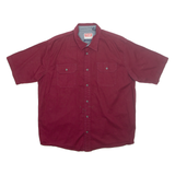 WRANGLER Mens Plain Shirt Maroon L