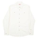 WRANGLER Mens Plain Shirt Cream Long Sleeve M