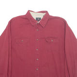 WRANGLER Mens Plain Shirt Maroon Long Sleeve 2XL