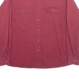 WRANGLER Mens Plain Shirt Maroon Long Sleeve 2XL
