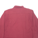 WRANGLER Mens Plain Shirt Maroon Long Sleeve 2XL