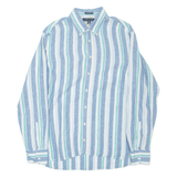 TOMMY HILFIGER Mens Shirt Blue Striped Long Sleeve L