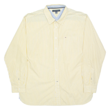 TOMMY HILFIGER Mens Shirt Yellow Striped Long Sleeve XL