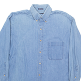 ROUNDTREE & YORKE Mens Denim Shirt Blue Long Sleeve L