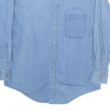ROUNDTREE & YORKE Mens Denim Shirt Blue Long Sleeve L