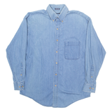 ROUNDTREE & YORKE Mens Denim Shirt Blue Long Sleeve L