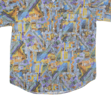 COLOUR ITALIA Mens Shirt Blue Crazy Pattern XL