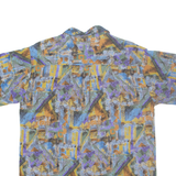 COLOUR ITALIA Mens Shirt Blue Crazy Pattern XL