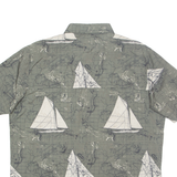 CHAPS Mens Shirt Green Crazy Pattern XL