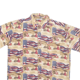WOODLAND CREEK Mens Shirt Brown Crazy Pattern M