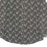 NATURAL ISSUE Mens Shirt Black Crazy Pattern Long Sleeve M